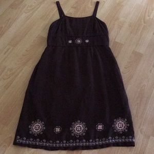 Brown Dressbarn Sundress - Size 6 with Embroidery